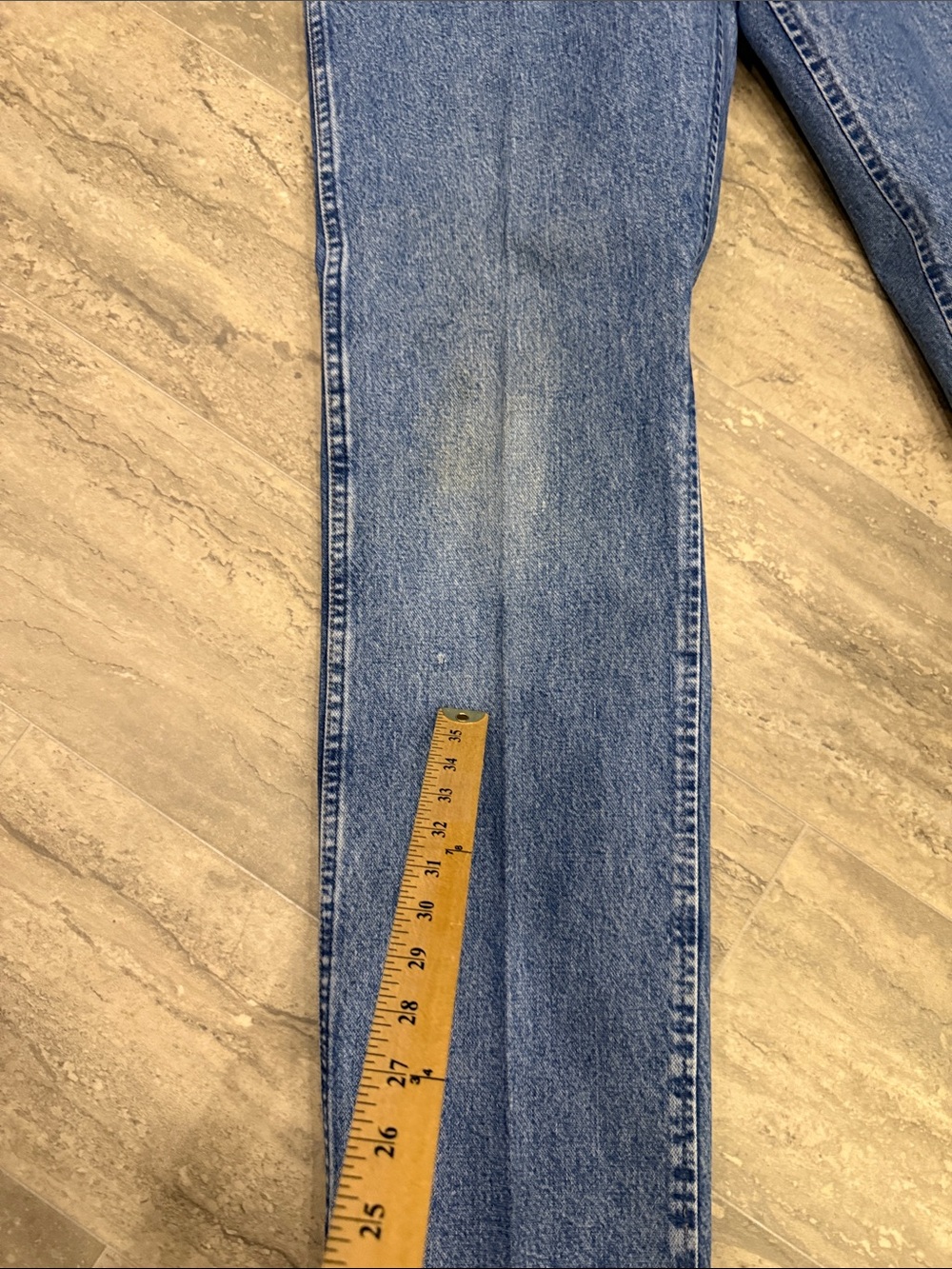 Men's Classic Blue Denim Jeans - Casual Straight Fit 47WMZSW Size 34x34 - Picture 9 of 11